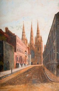 West Front Of Lichfield Cathedral — George Willis Pryce, Contemporary Realism