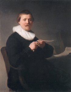 Portrait Of A Man Sharpening A Pen — Rembrandt Van Rijn