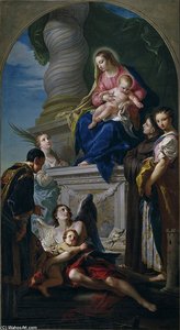 La Virgen Con El Niño Y Varios Santos