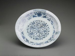 Platter Fragment With Phoenix Design — Yuan Dynasty