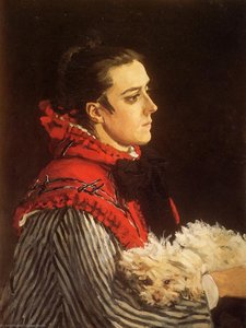 Camille With A Small Dog — Claude Monet