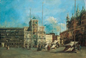 St. Mark’s Square In Venice With The Clocktower — Francesco Lazzaro Guardi