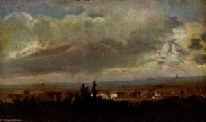 Norwegian Tordenvær I Nærheten Av Dresden Thunderstorm Near Dresden — Johan Christian Claussen Dahl