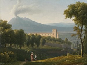Landscape With Vesuvius In The Distance — Alexandre-hyacinthe Dunouy