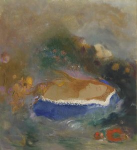Ophélie, La Cape Bleue Sur Les Eaux — Odilon Redon