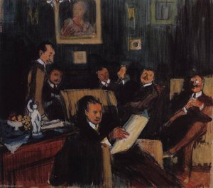 A Group Portrait Of Artists — Boris Mikhailovich Kustodiev