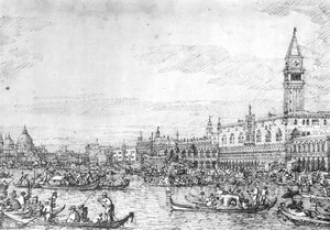 Venice: The Canale Di San Marco With The Bucintoro At Anchor — Canaletto