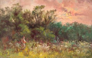 A Stormy Evening, Waddon, Croydon, Surrey — William Henry Hope, Impressionism