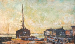 Houseboats At Milton, No.3 — Edward Robert King
