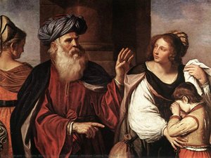 Abraham Casting Out Hagar And Ishmael — Guercino