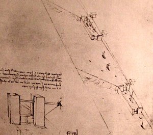 Drawing Of Locks On A River — Leonardo Da Vinci