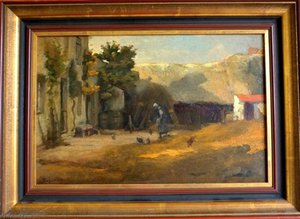 Animation Dans La Cour De Ferme — Boulard Auguste Marie