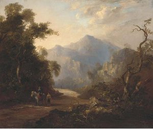 Figures On A Beaten Track In A Mountainous Landscape — Horatio Mcculloch