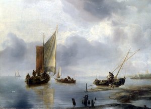 A Small Vessel In Light Airs, And Another Ashore — Jan Van De Cappelle