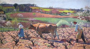 Laborers Prepare The Vines In Quercy — Henri Jean Guillaume Martin