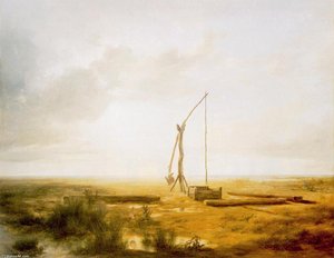 View Of The Great Hungarian Plain With Draw Well — Karoly Marko The Elder