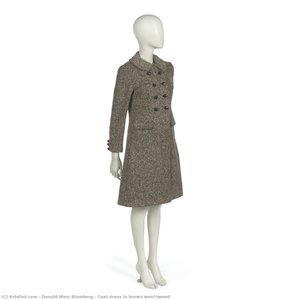 Coat Dress In Brown Wool Tweed — Donald Marc Blumberg