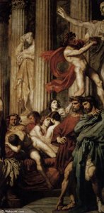 Romans Of The Decadence (detail) — Thomas Couture, Romantic Realism