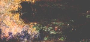 Reflections Of Clouds On The Water-lily Pond (tryptich, Right Panel) — Claude Monet, Impressionist Landscape