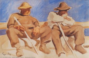 Ruhende Hirten — Albin Egger Lienz