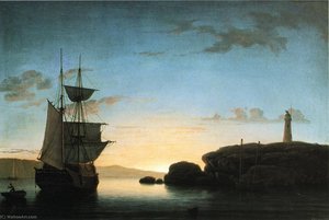 Light House At Camden, Maine — Fitz Henry Lane