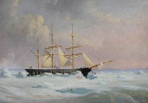 Three Masted Boat Set In Pack Ice, Bay Of Chaleur — Philip John Ouless