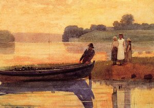 Sunset: Beaching The Boat — Winslow Homer, American Realism