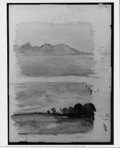 Double Study Of Dawn, Moorea Seen Across The Water, Tahiti — John La Farge