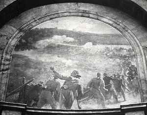 Battle At Concord Bridge, (painting) — Edward Emerson Simmons