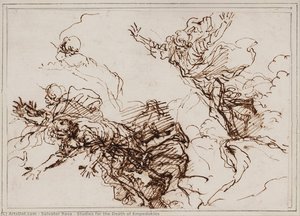 Studies For The Death Of Empedokles — Salvator Rosa, Baroque