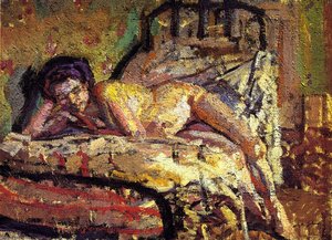 The Model (also Known As Reclining Nude)- — Harold John Wilde