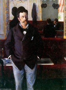 In The Cafe Sun — Gustave Caillebotte