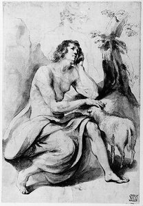 St. John The Baptist In The Wilderness 1 — Guercino