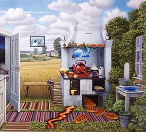 Confusion In The Kitchen — Jacek Yerka, Surrealism