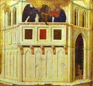 Maestó (back, Predella), Temptation On A Pinnacle Of The Temple — Duccio Di Buoninsegna, Sienese Gothic