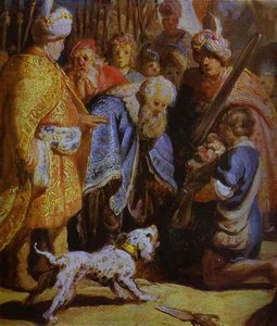 David Presenting The Head Of Goliath To King Saul — Rembrandt Van Rijn, Baroque