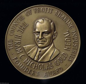 Hiram C. Nicholas Gold Medal, Founder's Award, The Council Of Profit Sharing Industries — Joseph Emile Renier