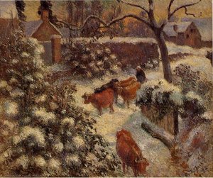 Snow Effect In Montfoucault — Camille Pissarro