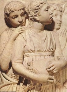Cantoria: Second Top Relief (detail) — Luca Della Robbia