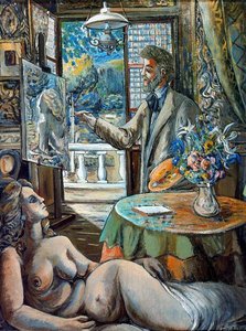 Painter And Reclining Model — Rafael Zabaleta Fuentes