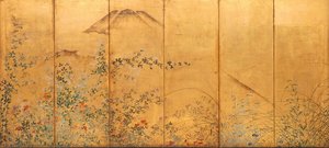 Screen Depicting Musashino Plains — Hasegawa Touhaku