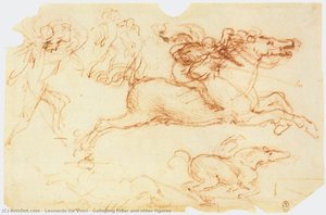 Galloping Rider And Other Figures — Leonardo Da Vinci, High Renaissance