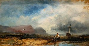 Coast Scene With Figures — Henry Bright