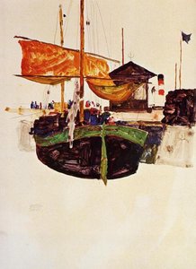 Ships At Trieste — Egon Schiele
