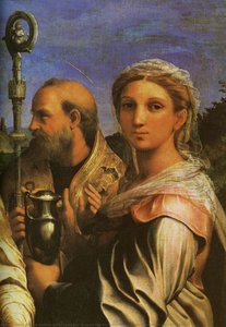 St Cecilia With Sts Paul John Evangelists Augustine And Mary Magdalene D1 — Raphael