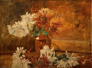 Still Life, Chrysanthemums — George Cartlidge