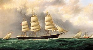 A Ship's Portrait Near Sandy Hook — James Edward Buttersworth