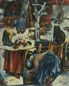 A Kysuce Farmyard With A Cat ( Winter In Kysuce I. — Milan Lukač