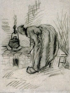 Woman By A Hearth — Vincent Willem Van Gogh, Post-impressionism