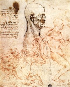 Profile Of A Man And Study Of Two Riders — Leonardo Da Vinci, Renaissance